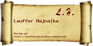 Lauffer Hajnalka névjegykártya